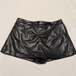 Altar'd State Black Faux Leather Skort